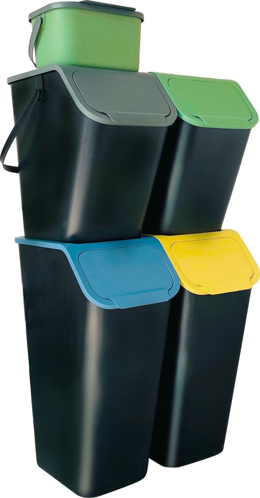 5-er Mülltrennsystem Küche 2x 35l + 2x 25l Mülleimer mit Produktbild 1
