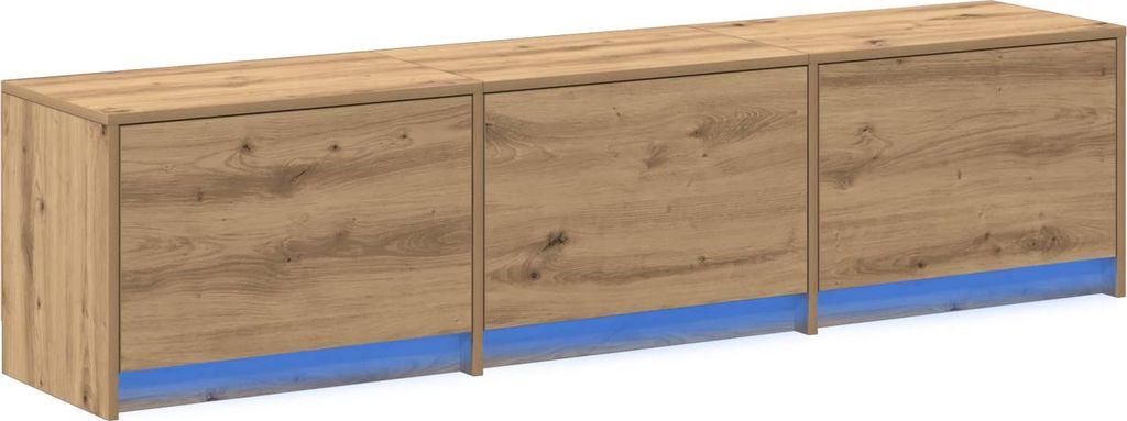 TV-Schränk mit LED Artisan-Eiche 165 x 34 x 40 cm Holzwerkstoff