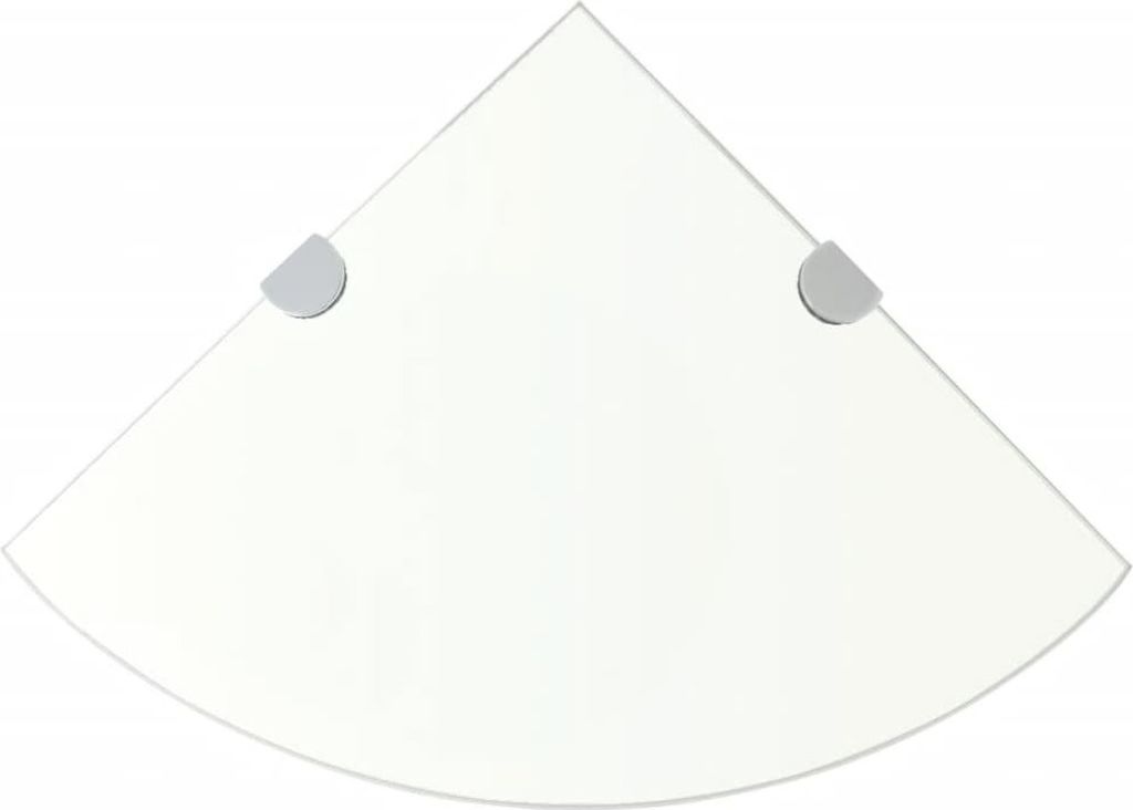 vidaXL Étagère d'angle avec supports chromés Verre Image du produit 