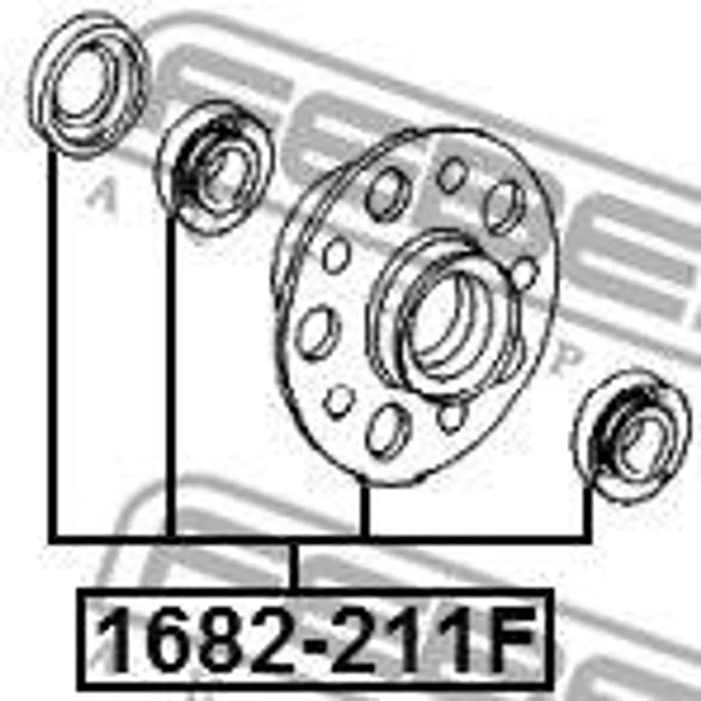 Moyeu de roue FEBEST 1682-211F pour Mercedes Classe E OE A2123300025