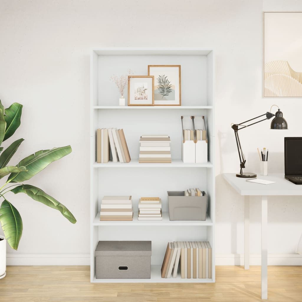 (Robust Möbel) Bücherregal Weiß 80x30x152cm Holzwerkstoff - CL292640 - Bücherregale