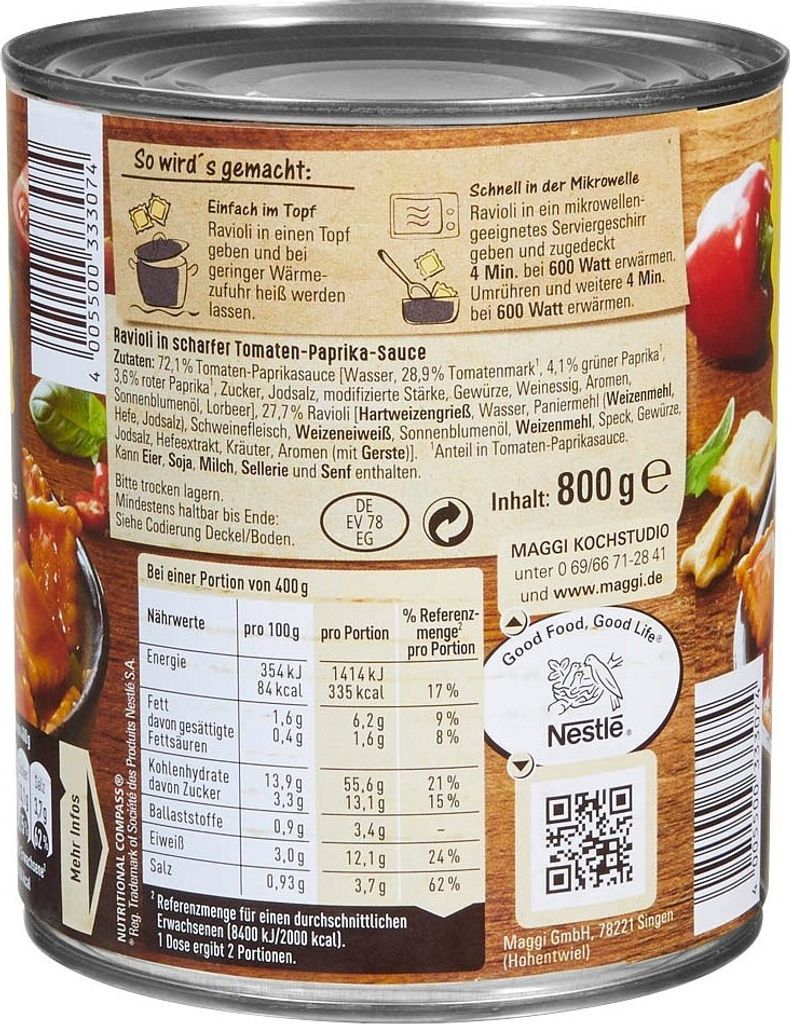 Maggi® Ravioli Diavoli hotové jedlo 800,0 g Obrázok produktu 8