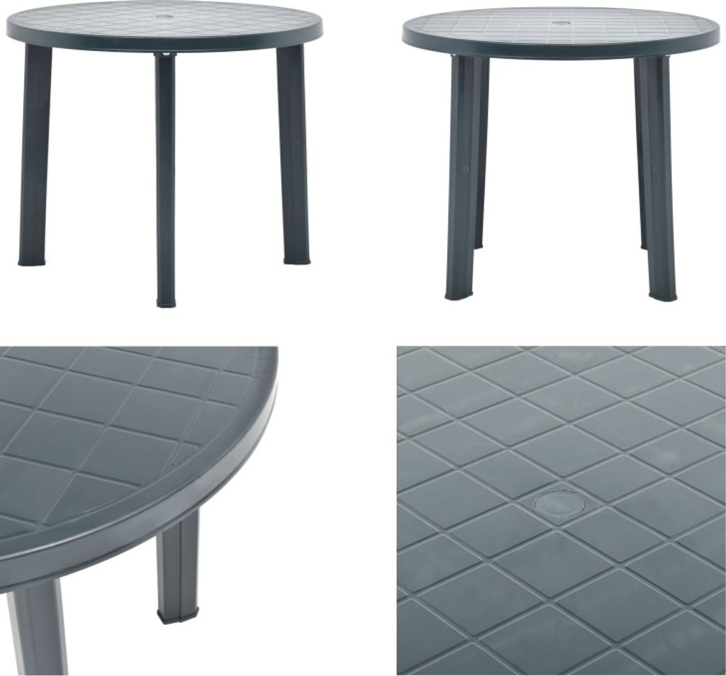vidaXL Gartentisch Grün 89 cm Kunststoff - Tisch - Tische - Bistrotisch - Bistrotische