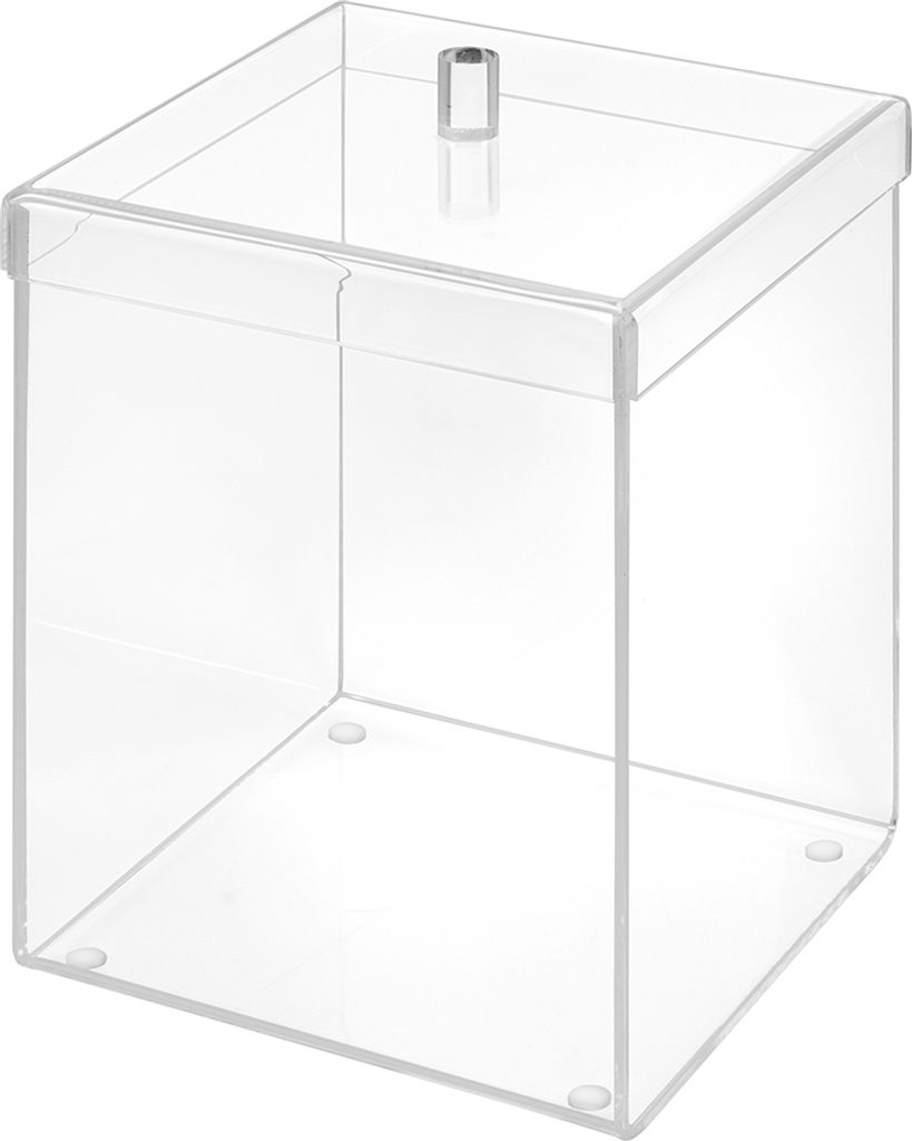 Acrylglas Aufbewahrungsbox mit Deckel 160x160mm Höhe 200mm / durchsichtig / trasnparent / Zeigis / 16cm x 16cm / 6,2 L Füllvolumen / hochwertige ...