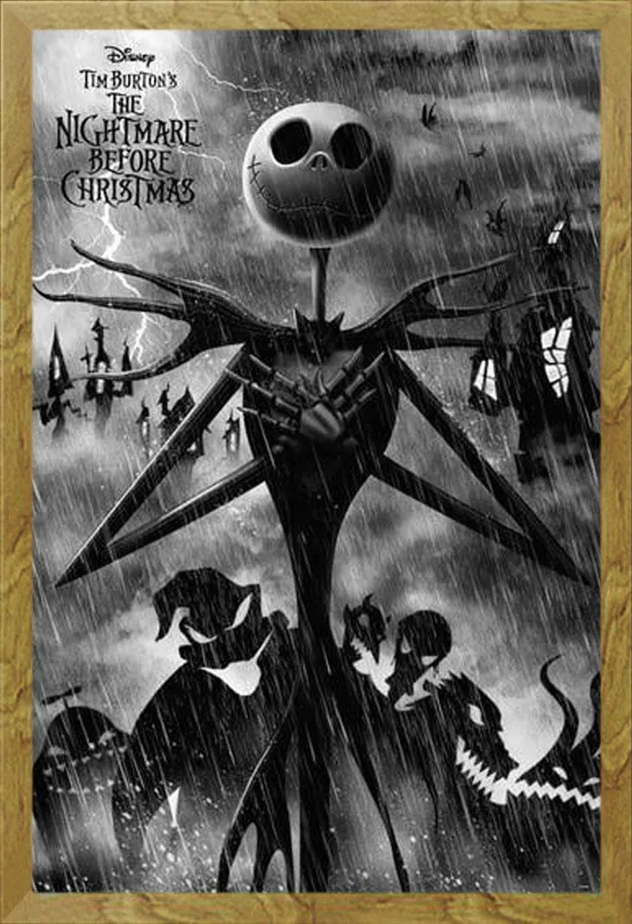 Nightmare Before Christmas - Poster - Storm + cornice rimovibile, Shinsuke® Maxi MDF oak, vetro acrilico