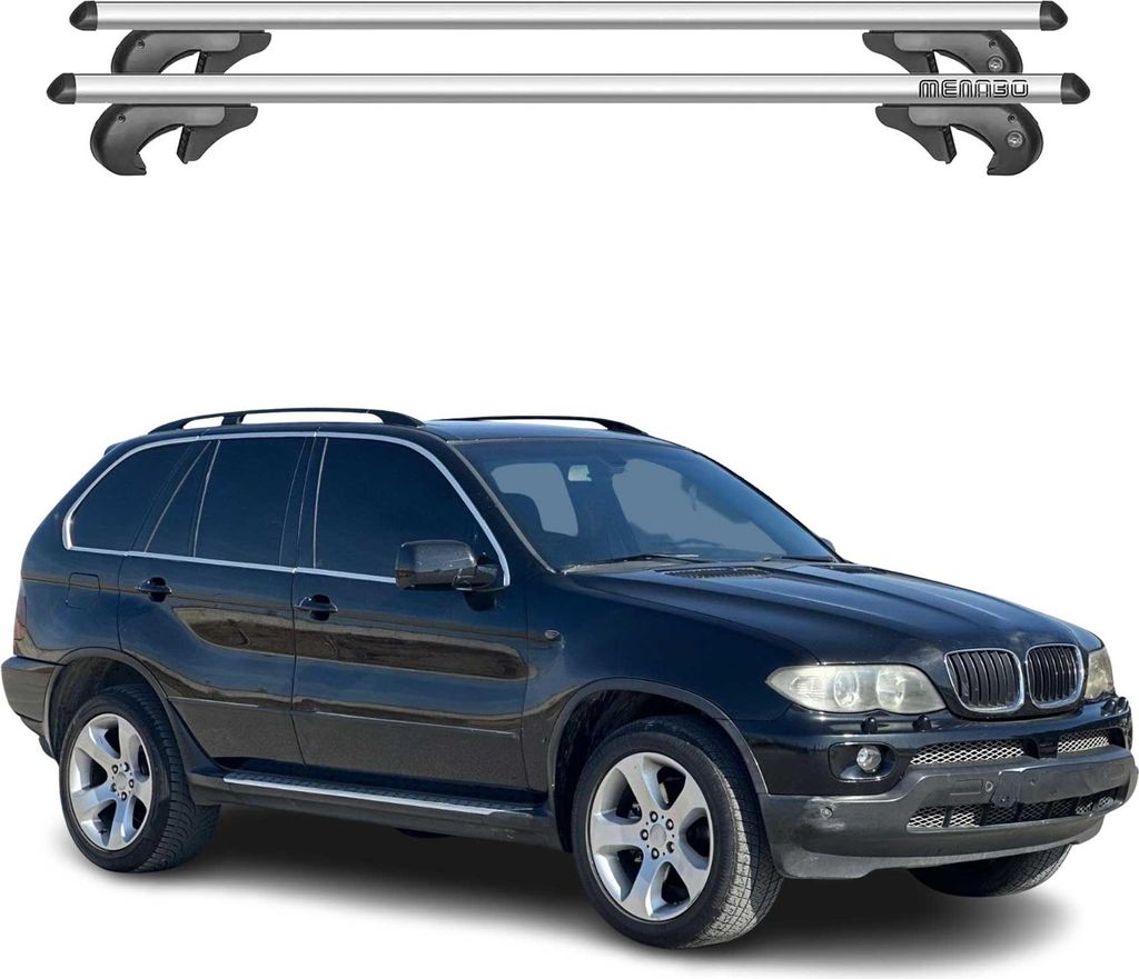 Menabo Dachträger Grundtäger für BMW X5 E53 1999-2006 90kg Alu Silber 2 tlg