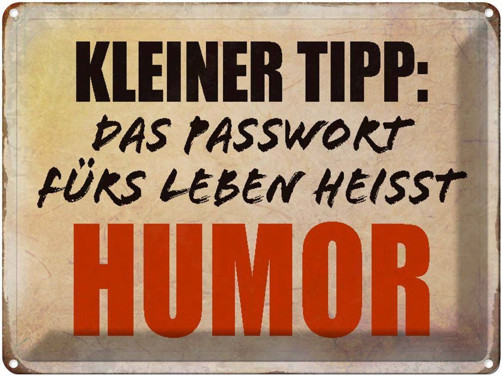 vianmo Blechschild 30x40 cm kleiner Tipp das Passwort Humor Spruch Zitat