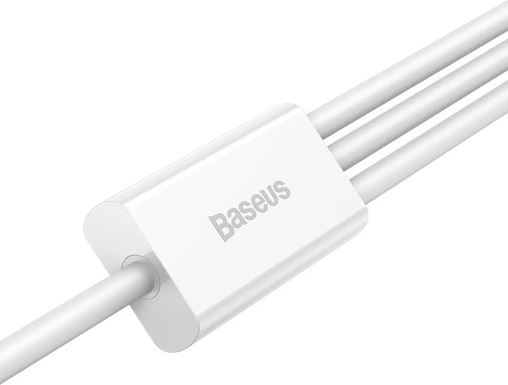 Baseus Cavo 3 in 1 USB a Lightning Micro USB e Type-C 3.5A 1M Bianco - 4