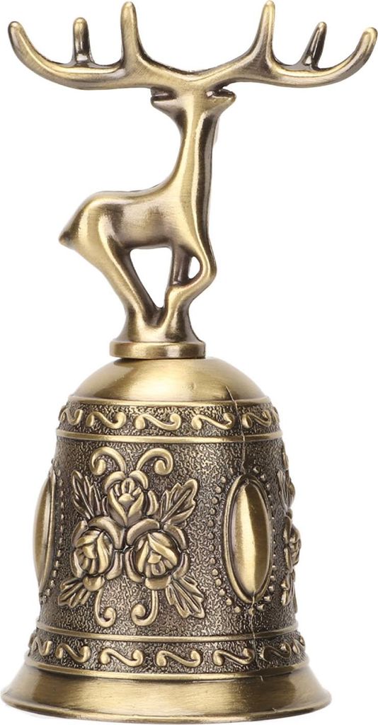 Hirschform Handglocke Vintage -Beschichtungsprozess rostfleisches poliertes Finish -Metall für Esstisch Bronze