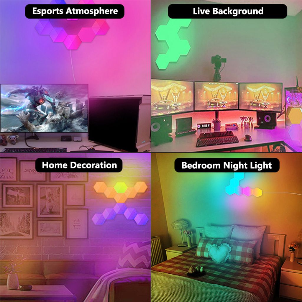 LED Hexa Lichtpanels WiFi RGBIC Musik Sync Hexagon Produktbild 7