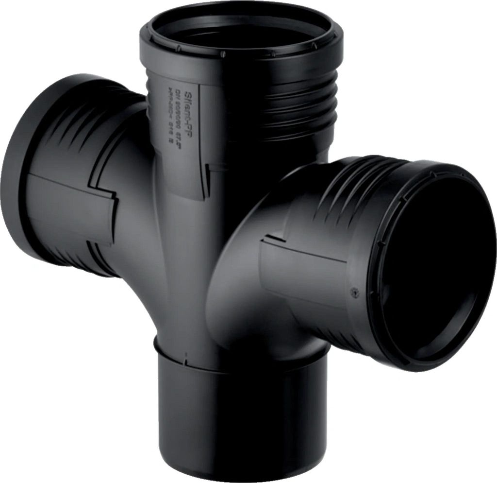 Geberit GE Silent-PP, Abzweiger, zweifach, 87,5 Grad, d110/110/110mm, 1 Stk.