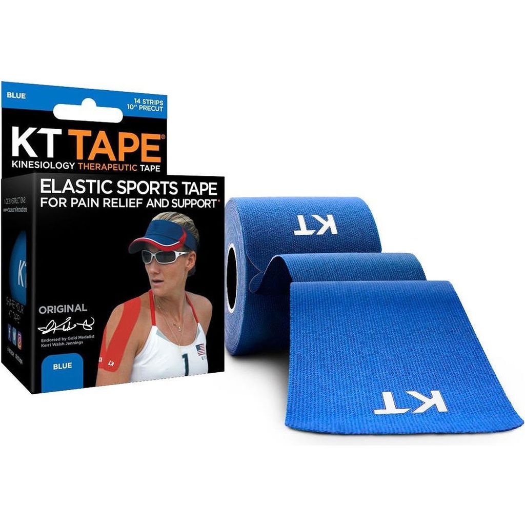 KT Tape Original Tape Vorgeschnittenes (5 X 25 Cm) - 20 Pcs - 5 Meter - Blau