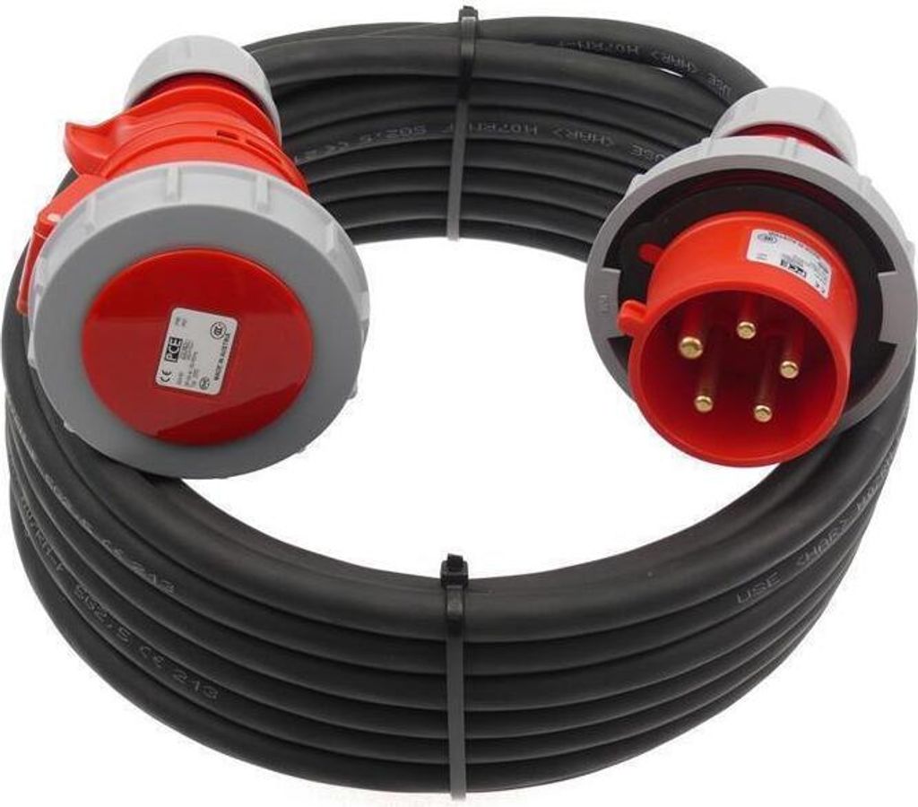 CEE Verlängerungskabel PW wasserdicht 5G2,5 32A !MAX 20A Belastung! 5-50m, Größe:5G2.5/ 25m