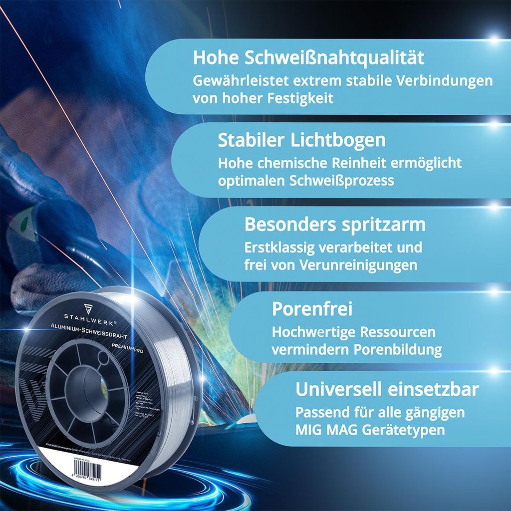 STAHLWERK lasdraad MIG MAG, aluminium draad ER4043 Si5, 1,2 Productafbeelding 