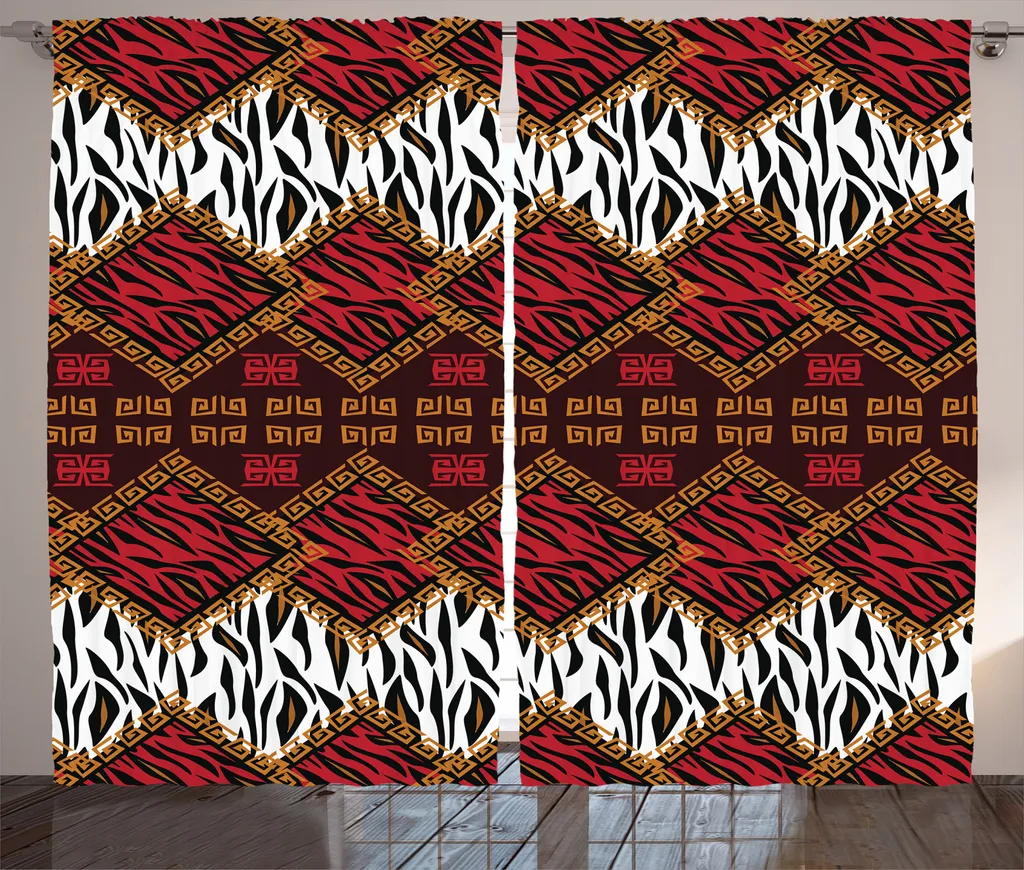 Tende Universali ABAKUHAUS 280x245 cm | Motivo Animale Africano Rosso
