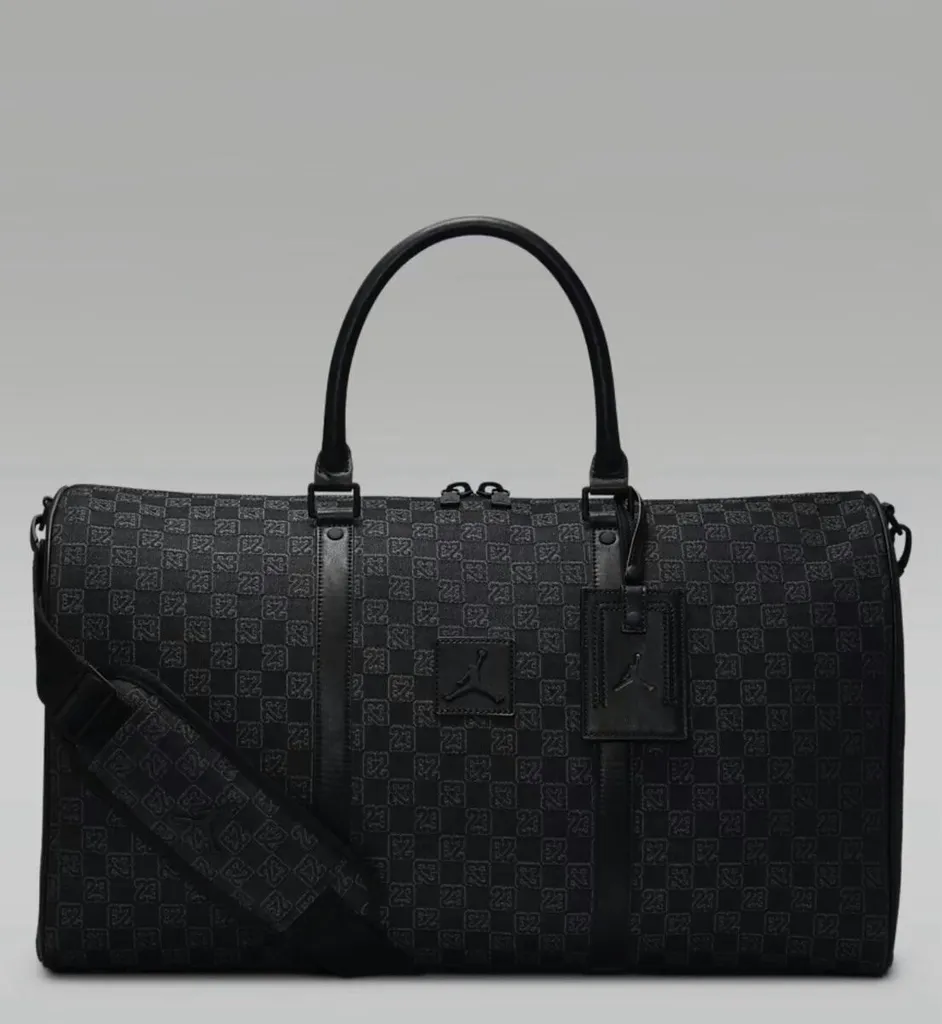 Sac de Voyage Cabine Jordan Monogramme en Tissu Jacquard Noir 40L