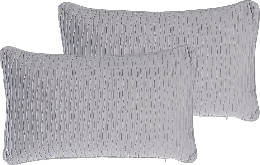 Coussin gris avec rembourrage 30x50 cm au design moderne et épuré