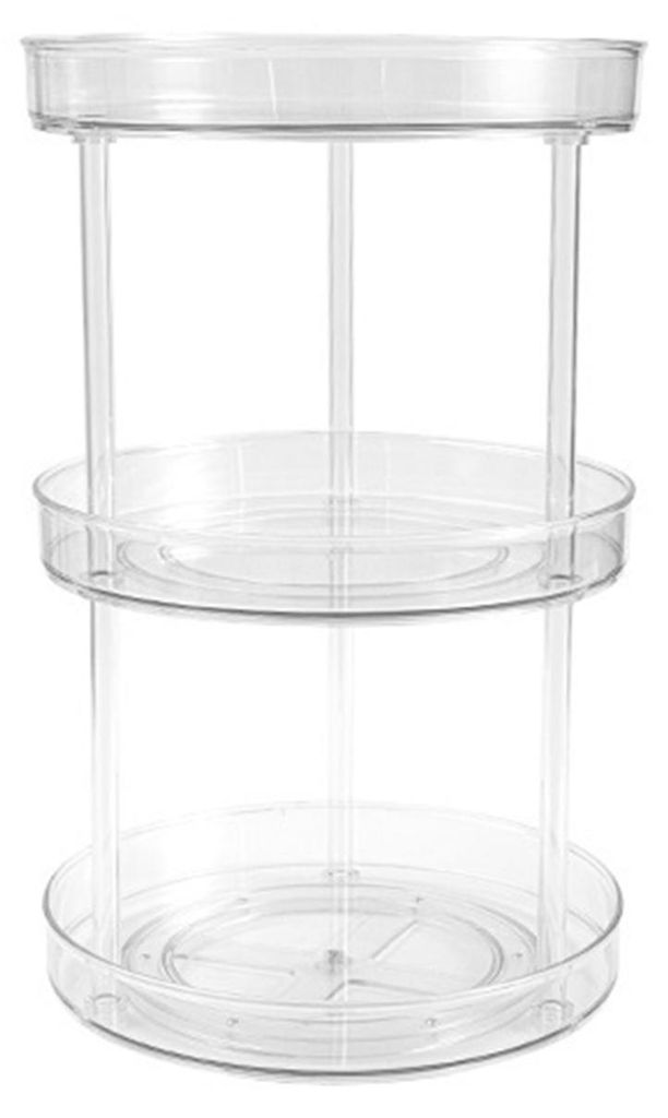 Drehbarer Aufbewahrungsbehälter mit 360°-Drehfunktion, 1/2/3 Ebenen, Lazy Susan Organizer, Küchenschrank, Arbeitsplatte, Gewürzhalter, Kosmetik...