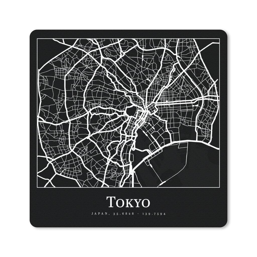 MuchoWow Mauspad Mousepad Karte - Tokio - Stadtplan - Tokio 30x30 cm - Mousepads - Maus Mat - Pad - Mausunterlage - Gaming