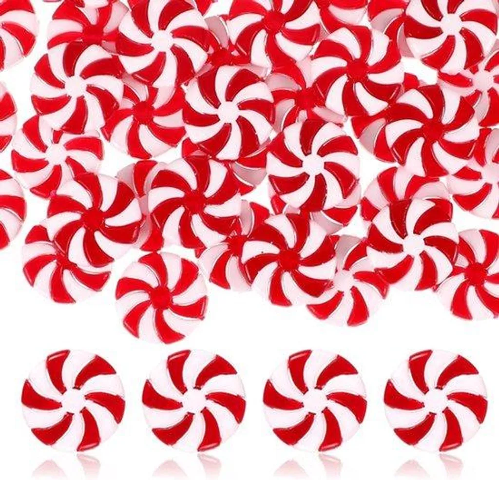 Sucettes en plastique bicolores pour décoration de sapin de Noël