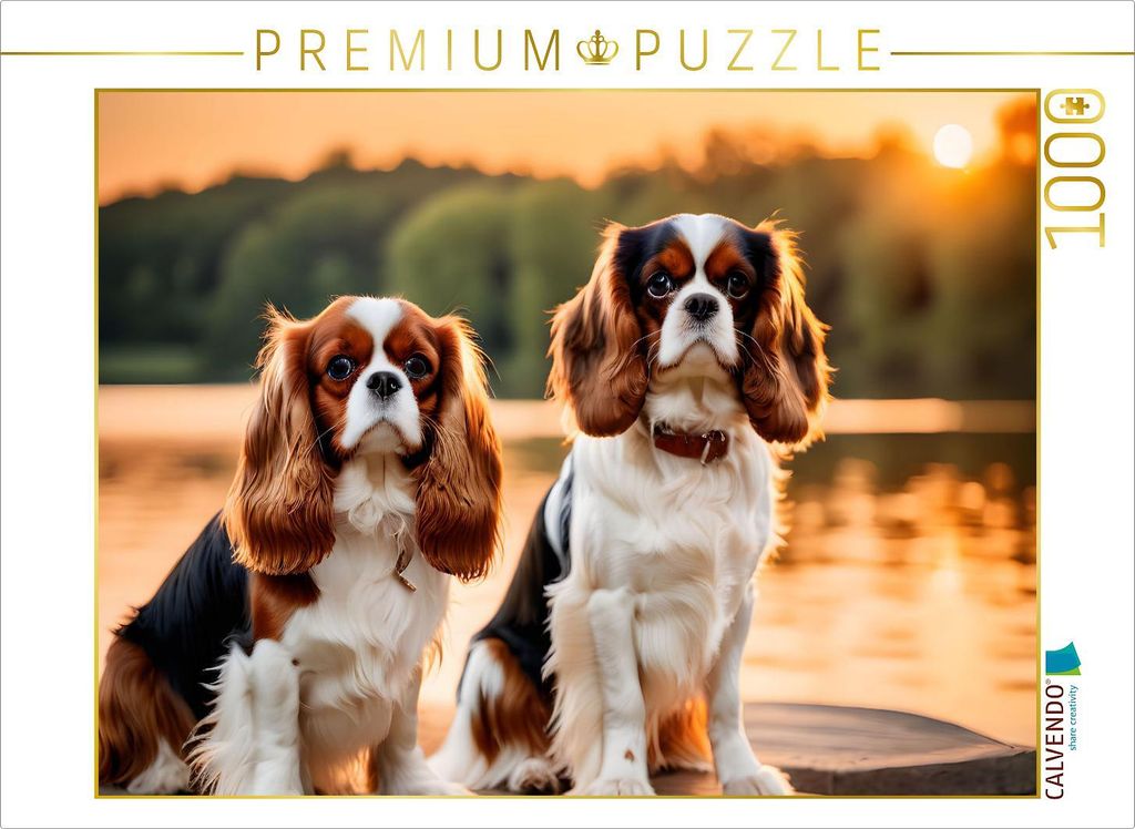 CALVENDO Puzzle Goldige Kavalier King Charles Spaniel | 1000 Teile Lege-Größe 64x48cm Foto-Puzzle für glückliche Stunden
