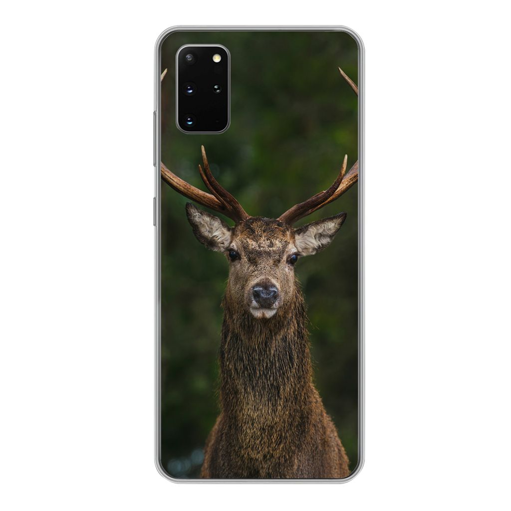 MuchoWow Handyhülle Schutzhülle Hülle für Samsung Galaxy S20 Plus Hirsch - Geweih - Natur Silikon Softcase Handy Hülle - Hartschale