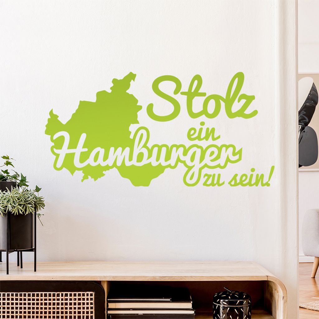 Hamburger Stolz Wandtattoo Wandaufkleber Wall Sticker - Dekoration, Küche, Wohnzimmer, Schlafzimmer, Badezimmer