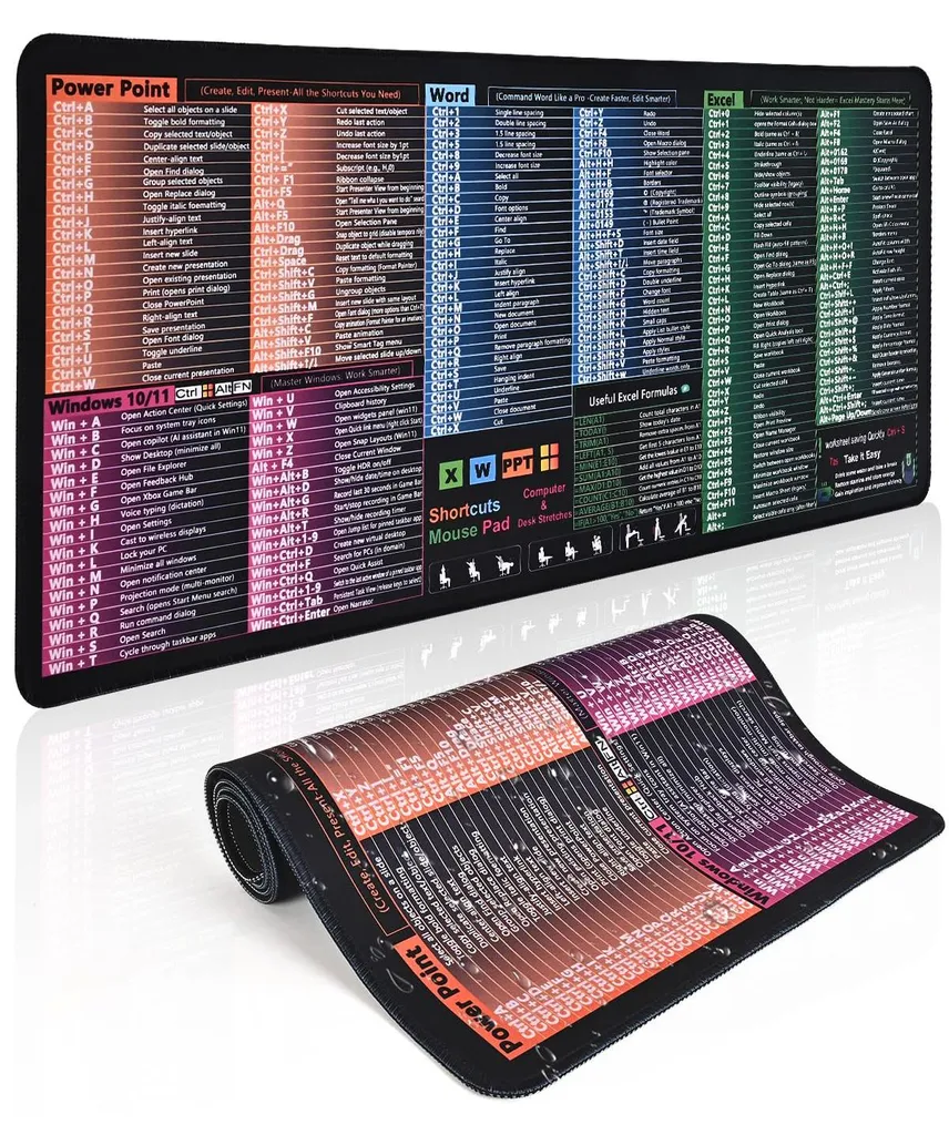 Sous-main Excel 80x30 cm : tapis de souris XXL étanche pour bureau