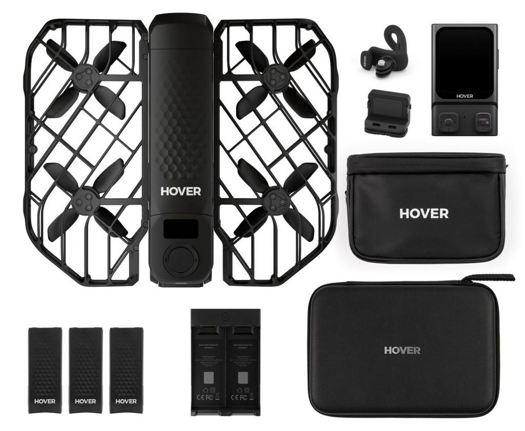 HOVERAir X1 Pro Ultimate, 4 Rotoren, 12 MP, 1000 m, SD, 1920 mAh, Schwarz