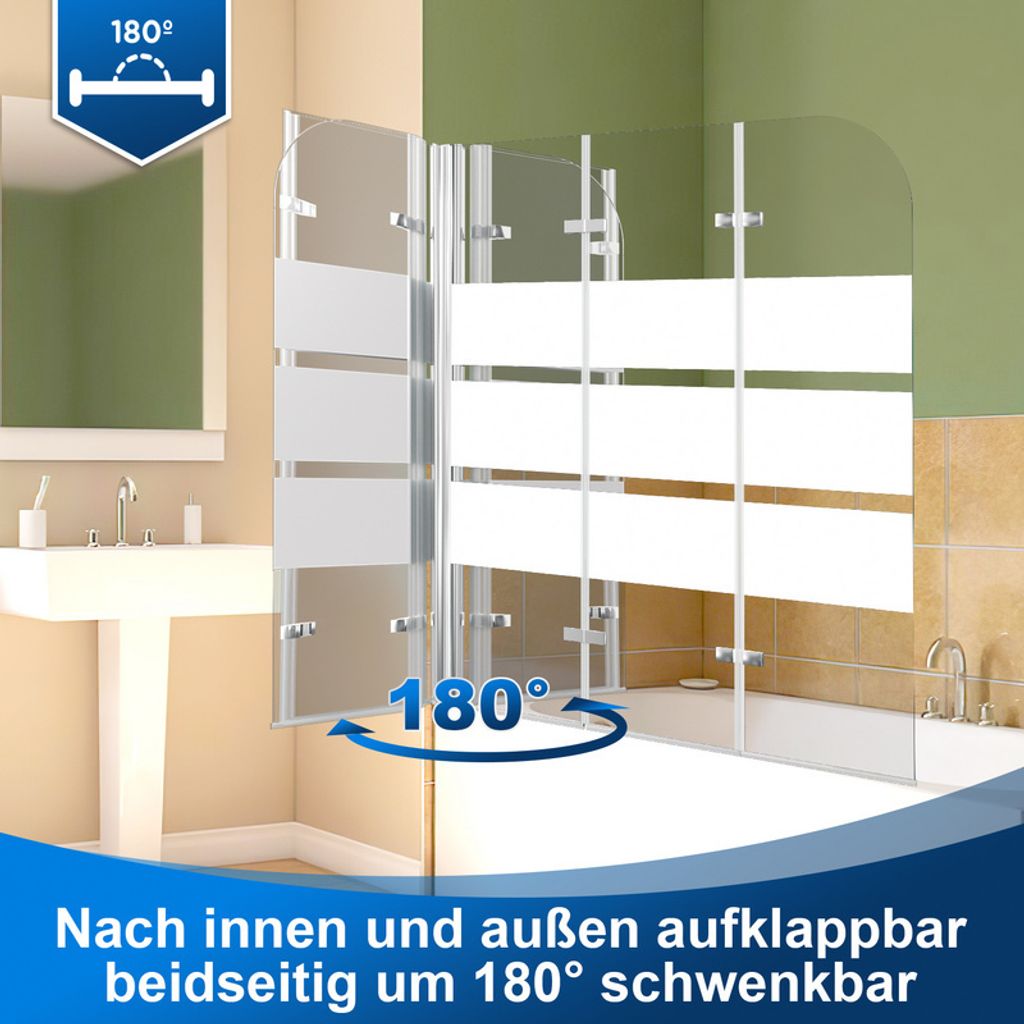 Jopassy Badewannenaufsatz Duschwand Faltwand Badewanne Produktbild 3
