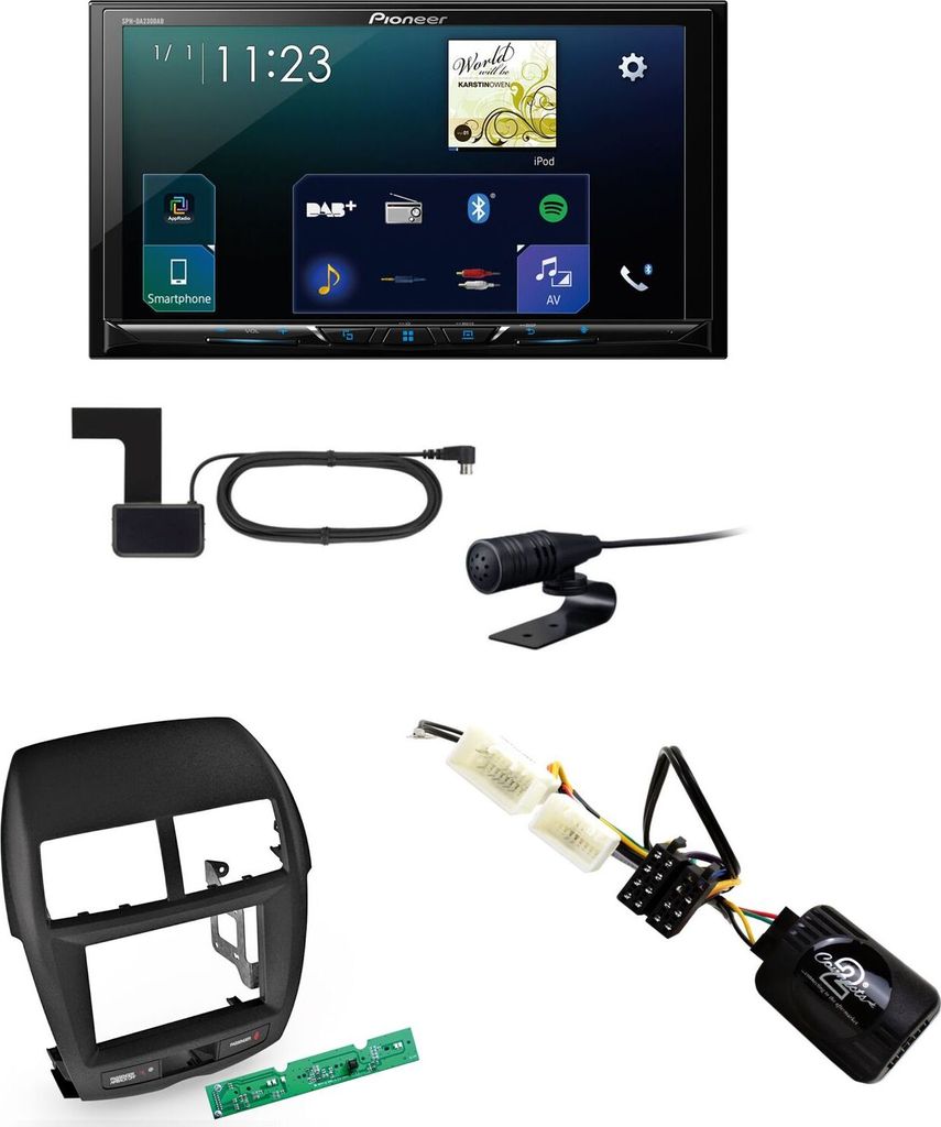 Pioneer SPH-DA230DAB CarPlay Android Auto Einbauset für Mitsubishi ASX bis 2014