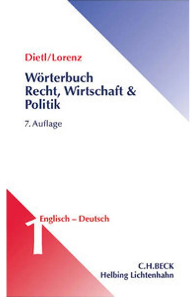 Dictionnaire pour Traduction Juridique Anglais-Allemand Études et Pro