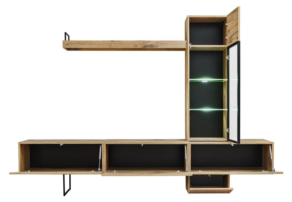 Wohnwand Designer Wohnzimmer Set Lowboard Wandregal TV-Ständer Neu Möbel