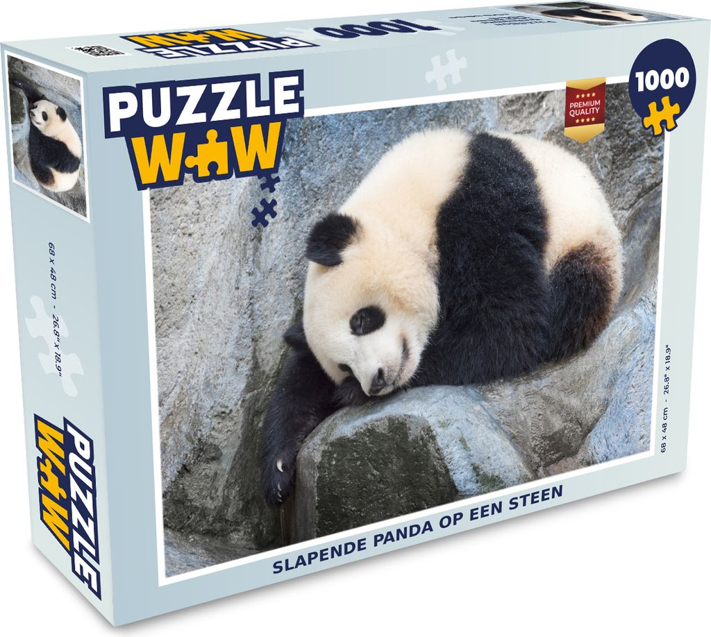 MuchoWow Puzzle 1000 Teile Panda - Schlaf - Stein - Erwachsene - Rätsel