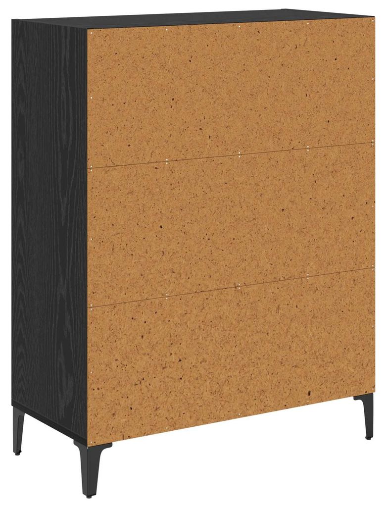 Sideboard Schwarz Eichen-Optik 69,5 x 32,5 x 90 cm