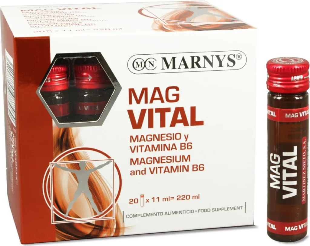 Marnys Magvital 20 Fiale x 11 ml - Magnesio e Vitamina B6 Biodisponibile