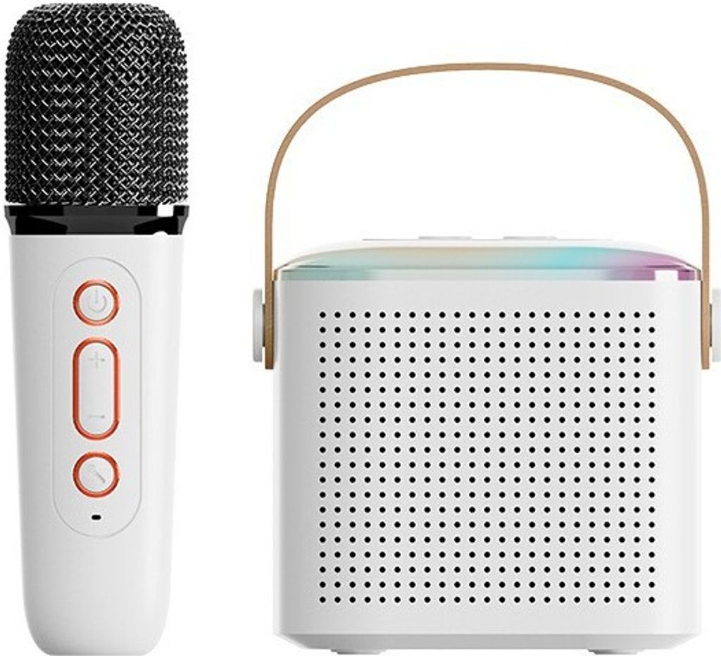 INF Home Karaoke Bluetooth Lautsprecher Mikrofon Y1 - Einzelmikrofon Weiß