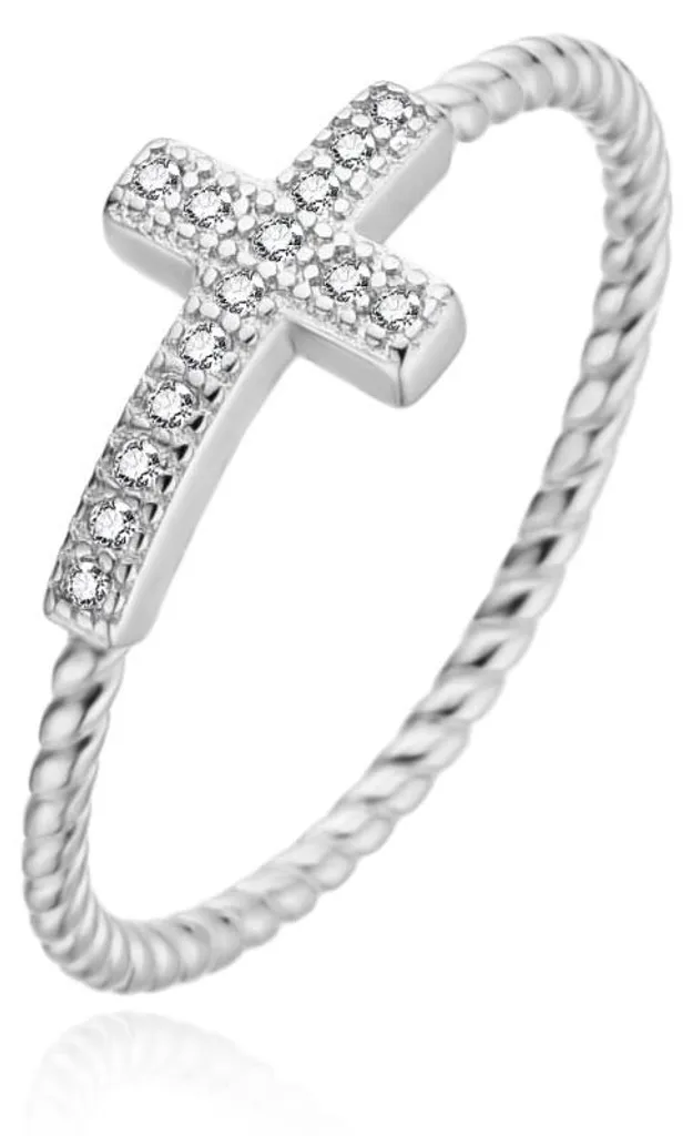 Bague en argent assortie zircons Cross AGT-R71W - Circonférence 60 mm