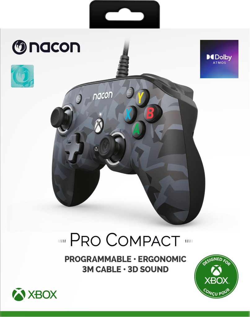 NACON Camo Pro Compact Controller, Gamepad, PC, Xbox One, Xbox One S, Xbox One X, Xbox Series S, Xbox Series X, D-Pad, Menü-Taste, Schaltfläche T...