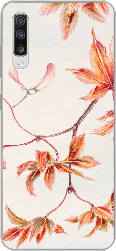 MuchoWow Handyhülle Schutzhülle Hülle für Telefoonhoesje Samsung Galaxy A70 Japanischer Ahorn - Herbst - Vintage Silikon Softcase Handy Hüll...