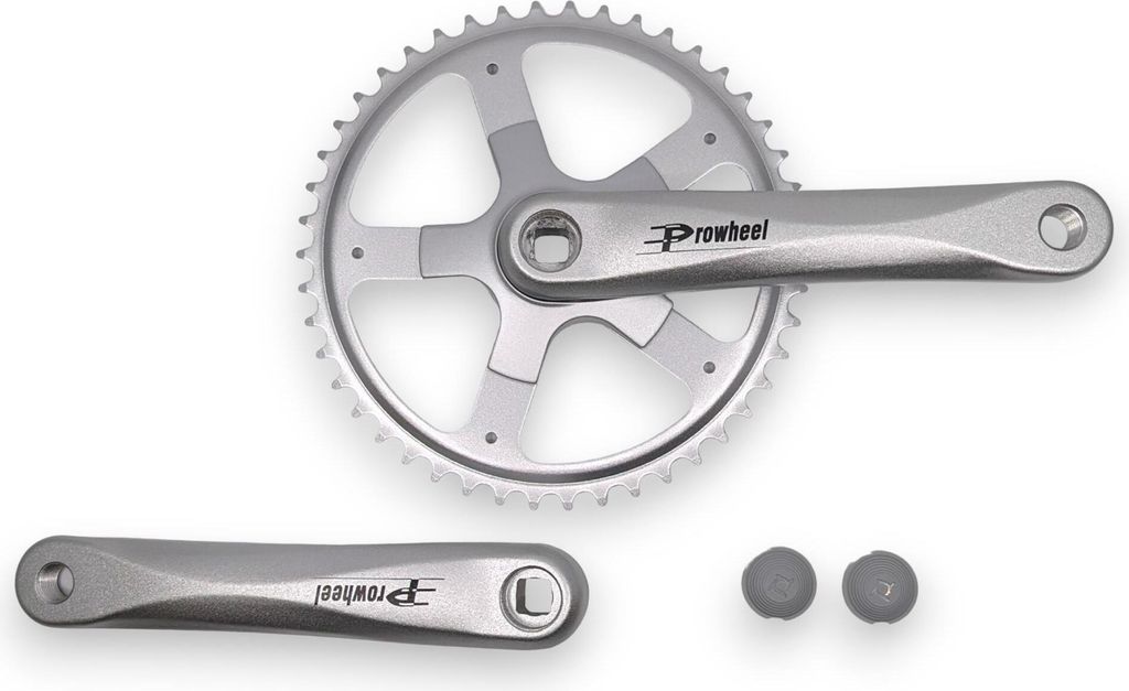 ProWheel Single Speed Kurbel 46 Zähne Alu matt silber 170mm Produktbild 