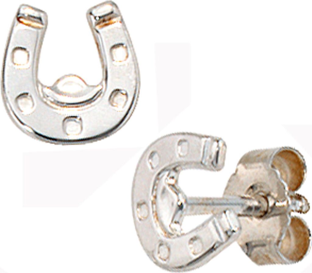 Ohrstecker Hufeisen für Kinder Stecker Ohrschmuck Ohrringe 925 Echt Silber