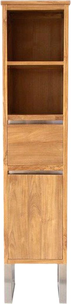 Teako Design Badschrank Titiana Teakholz Edelstahl 35x40x180 cm