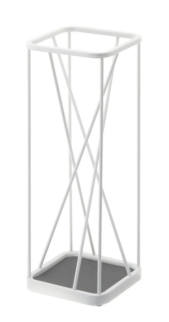 Rangement parapluie moderne blanc Yamazaki NINE idéal pour petit hall
