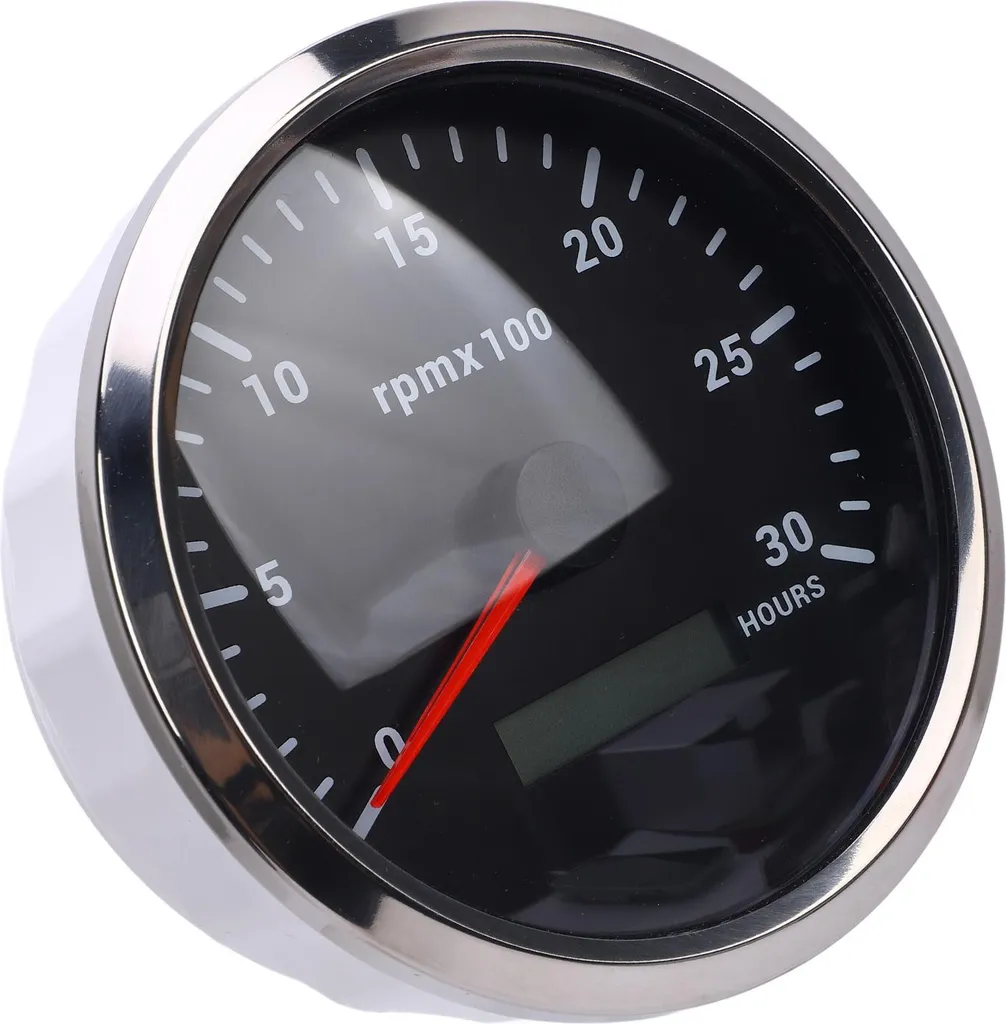 Tachimetro Luxury 110mm CXA003 - Contagiri Barca 3000 RPM Silver Bezel