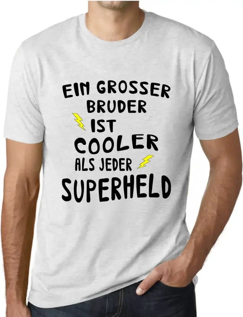 Herren Grafik T-Shirt Grosser Bruder Cooler Superheld Öko-Verantwortlich Vintage Jahrgang Kurzarm Lustige Druck Geburtstag Geschenk Mann