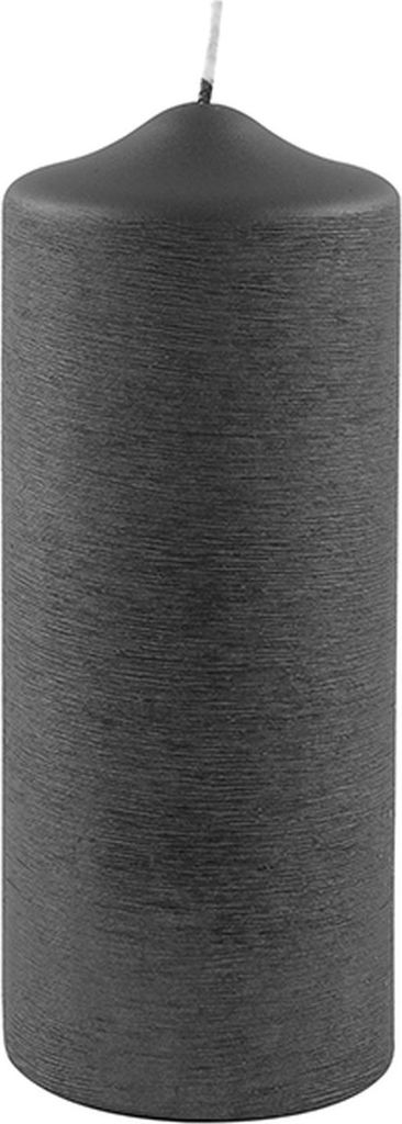 Fink CANDLE, gebürstet metallic Stumpenkerze, Paraffin, grau, L. 8 cm, B. 8 cm, H. 20 cm, D. 8 cm 123196