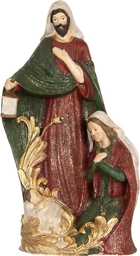 Clayre & Eef Weihnachtsdekorationsfigur Krippe 15x10x27 cm Beige Kunststoff