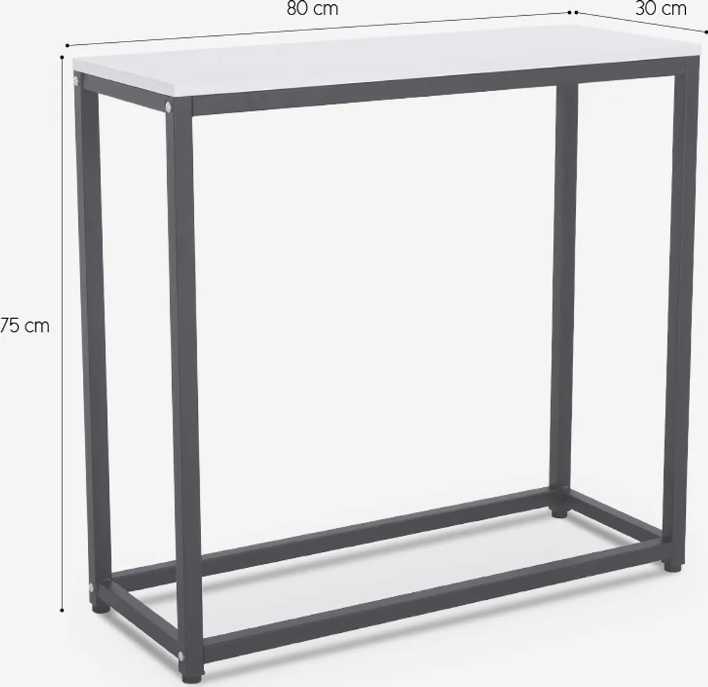 Console Nigel en métal noir 80cm de long, design épuré et structure robuste - 9