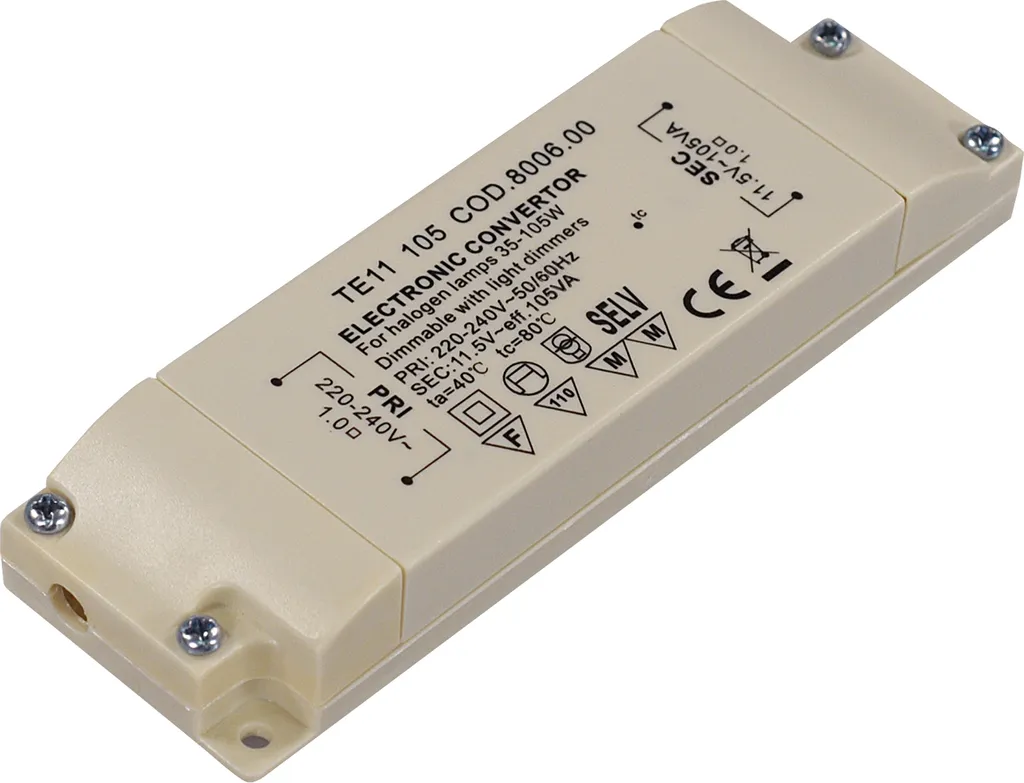 Transfo halogène 12V 105W SlimLine : transformateur électronique 230V